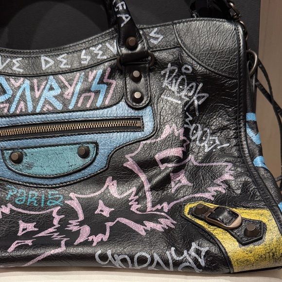 Balenciaga Black Graffiti Classic City Bag - Limited Edition- RARE - Picture 7 of 16